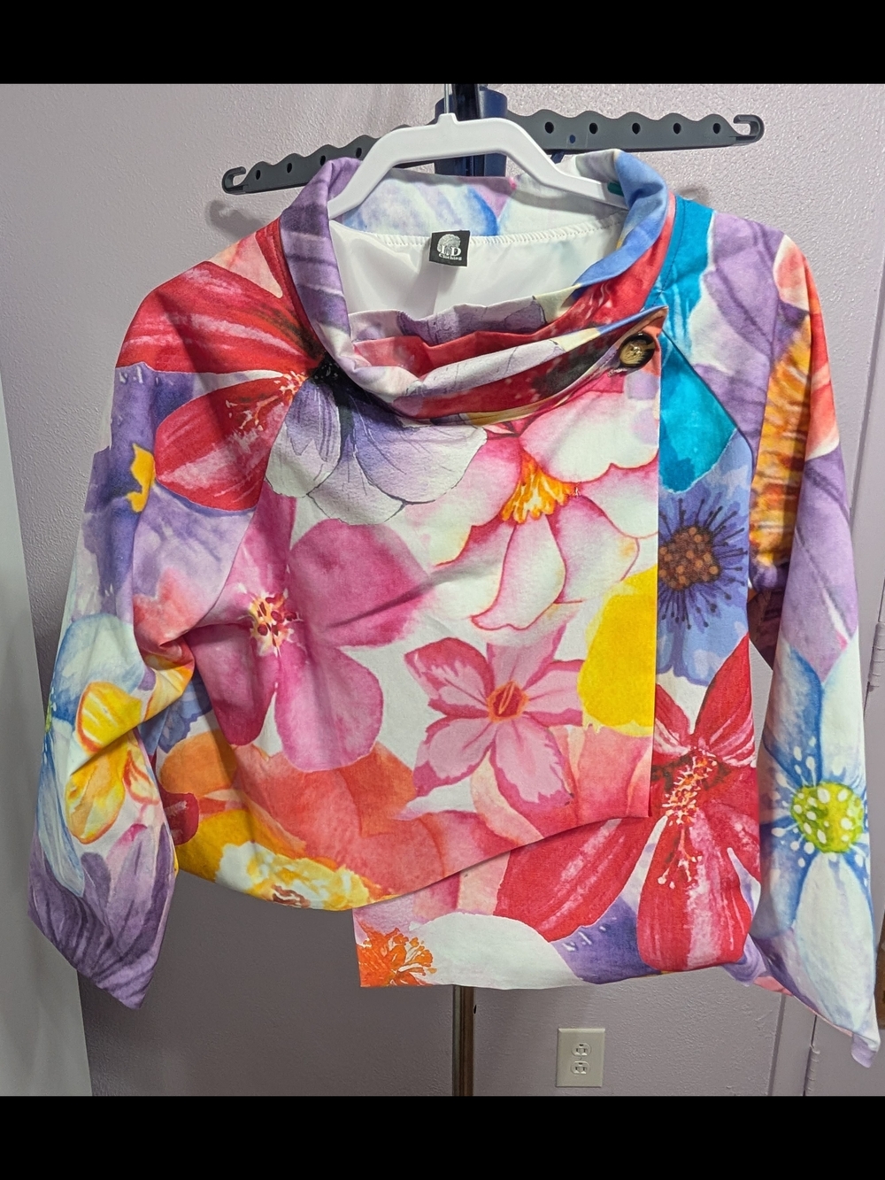 I.D Clothing Floral Top - Multicolor Tie-Dye Bloom